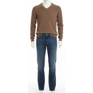 Club Monaco mens medium 100% alpaca Cognac brown sweater soft pullover